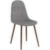 Christopher Knight Home Raina Mid-Century Modern Fabric Dining Chairs with Wood Finished Metal Legs, 2-Pcs Set, Light Grey / Dark Brown(Chairs)