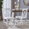 Christopher Knight Home Roshan Farmhouse Acacia Wood Dining Chairs, White