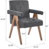 Christopher Knight Home Set of 2 Indoor Fabric Upholstery and Rubberwood A-Shaped Frame Dining Chair, Upholstered Backrest, Soft Armchairs for Dining Room, Kitchen, Restaurant, Charcoal and Natural(Charcoal+weatered Natural Finish)