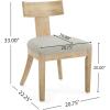 Christopher Knight Home Set of 2 Indoor Plush Upholstered Armless Dining Chair with Rubberwood Leg and Slat Back, Wood Frame Soft Chairs for Dining Room, Kitchen, Restaurant, Natural and Pebble