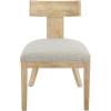 Christopher Knight Home Set of 2 Indoor Plush Upholstered Armless Dining Chair with Rubberwood Leg and Slat Back, Wood Frame Soft Chairs for Dining Room, Kitchen, Restaurant, Natural and Pebble