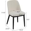 Christopher Knight Home Set of 2 Ringo Fabric Upholstered Dining Chairs, Rubberwood Frame, Curved Backrest, Foam-Filled Cushion, Armless Accent Chair/Side Chair for Dining Room/Kitchen, Beige+Black