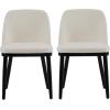 Christopher Knight Home Set of 2 Ringo Fabric Upholstered Dining Chairs, Rubberwood Frame, Curved Backrest, Foam-Filled Cushion, Armless Accent Chair/Side Chair for Dining Room/Kitchen, Beige+Black