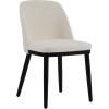 Christopher Knight Home Set of 2 Ringo Fabric Upholstered Dining Chairs, Rubberwood Frame, Curved Backrest, Foam-Filled Cushion, Armless Accent Chair/Side Chair for Dining Room/Kitchen, Beige+Black