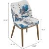 Christopher Knight Home Set of 2 Ringo Fabric Upholstered Dining Chairs, Rubberwood Frame, Curved Backrest,Foam-Filled Cushion, Armless Accent Chair/Side Chair, Dining Room/Kitchen, Apricot+Walnut(Brown+blue+white)