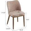 Christopher Knight Home Set of 2 Ringo Fabric Upholstered Dining Chairs, Rubberwood Frame, Curved Backrest,Foam-Filled Cushion, Armless Accent Chair/Side Chair, Dining Room/Kitchen, Apricot+Walnut(Apricot+walnut)