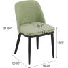 Christopher Knight Home Set of 2 Ringo Fabric Upholstered Dining Chairs, Rubberwood Frame, Curved Backrest,Foam-Filled Cushion, Armless Accent Chair/Side Chair, Dining Room/Kitchen, Apricot+Walnut(Mint+black)