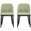 Christopher Knight Home Set of 2 Ringo Fabric Upholstered Dining Chairs, Rubberwood Frame, Curved Backrest,Foam-Filled Cushion, Armless Accent Chair/Side Chair, Dining Room/Kitchen, Apricot+Walnut(Mint+black)
