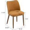Christopher Knight Home Set of 2 Ringo Fabric Upholstered Dining Chairs, Rubberwood Frame, Curved Backrest,Foam-Filled Cushion, Armless Accent Chair/Side Chair, Dining Room/Kitchen, Apricot+Walnut(Ginger+walnut)