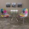 Christopher Knight Home Wilmette Fabric Chair with Chromed Legs, Patchwork 18D x 21W x 32H in
