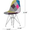 Christopher Knight Home Wilmette Fabric Chair with Chromed Legs, Patchwork 18D x 21W x 32H in