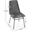 Christopher Knight Home Woven Dining Chairs Set of 2, Rattan Backrest Chairs, Iron Frame Legs Kitchen Chairs, Basket Dining Chairs, Wicker Seating Chairs for Garden, Balcony, Dining Room, Dark Brown(Dark Brown)