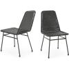 Christopher Knight Home Woven Dining Chairs Set of 2, Rattan Backrest Chairs, Iron Frame Legs Kitchen Chairs, Basket Dining Chairs, Wicker Seating Chairs for Garden, Balcony, Dining Room, Dark Brown(Dark Brown)