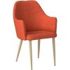 Christopher Knight Home Zeila Mid-Century Modern Fabric Dining Chair with Wood Finished Metal Legs, 2-Pcs Set, Muted Orange / Light Brown
