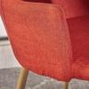 Christopher Knight Home Zeila Mid-Century Modern Fabric Dining Chair with Wood Finished Metal Legs, 2-Pcs Set, Muted Orange / Light Brown