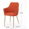 Christopher Knight Home Zeila Mid-Century Modern Fabric Dining Chair with Wood Finished Metal Legs, 2-Pcs Set, Muted Orange / Light Brown