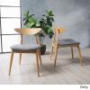 GDF Studio Barron Fabric Finish Dining Chairs (Set of 2), 2-Pcs Set, Grey/Oak