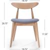 GDF Studio Barron Fabric Finish Dining Chairs (Set of 2), 2-Pcs Set, Grey/Oak
