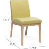 GDF Studio Katherine Mid Century Modern Green Tea Fabric/Oak Finish Dining Chair (Set of 2)(Green Tea)
