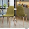 GDFStudio Great Deal Furniture Mid Century Wheat Fabric Dining Chairs with Dark Walnut Wood Finished Legs (Set of 2)(Green)