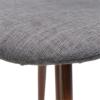 GDFStudio Great Deal Furniture Mid Century Wheat Fabric Dining Chairs with Dark Walnut Wood Finished Legs (Set of 2)(Light Gray)