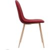 GDFStudio Great Deal Furniture Mid Century Wheat Fabric Dining Chairs with Dark Walnut Wood Finished Legs (Set of 2)(Red)