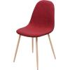 GDFStudio Great Deal Furniture Mid Century Wheat Fabric Dining Chairs with Dark Walnut Wood Finished Legs (Set of 2)(Red)