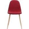 GDFStudio Great Deal Furniture Mid Century Wheat Fabric Dining Chairs with Dark Walnut Wood Finished Legs (Set of 2)(Red)