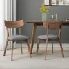 Christopher Knight Home Abrielle Mid-Century Modern Fabric Dining Chairs with Natural Oak Finished Rubberwood Frame, 2-Pcs Set, Dark Grey / Natural Oak(Dark Gray ladit)