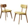Christopher Knight Home Chazz Mid-Century Fabric Dining Chairs with Natural Oak Finished Frame, 2-Pcs Set, Green Tea / Natural Oak Finish(Green Tea)