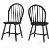 Christopher Knight Home Declan Farmhouse Cottage High Back Spindled Rubberwood Dining Chairs, 2-Pcs Set, Black(Dining Chairs)