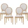 Christopher Knight Home Hilary French Country Fabric Dining Chairs (Set of 4), Beige, Natural