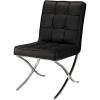 Christopher Knight Home Milania Modern Button Tufted Leather Dining Chairs, 2-Pcs Set, Black / Silver