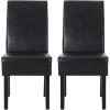Christopher Knight Home Pollards Upholstered Dining Chairs – Faux Leather – Midnight Black/Espresso (Set of 2)