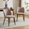 Christopher Knight Home Set of 2 Ringo Fabric Upholstered Dining Chairs, Rubberwood Frame, Curved Backrest,Foam-Filled Cushion, Armless Accent Chair/Side Chair, Dining Room/Kitchen, Apricot+Walnut(Apricot+walnut)