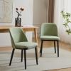 Christopher Knight Home Set of 2 Ringo Fabric Upholstered Dining Chairs, Rubberwood Frame, Curved Backrest,Foam-Filled Cushion, Armless Accent Chair/Side Chair, Dining Room/Kitchen, Apricot+Walnut(Mint+black)