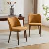 Christopher Knight Home Set of 2 Ringo Fabric Upholstered Dining Chairs, Rubberwood Frame, Curved Backrest,Foam-Filled Cushion, Armless Accent Chair/Side Chair, Dining Room/Kitchen, Apricot+Walnut(Ginger+walnut)