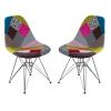 Christopher Knight Home Wilmette Fabric Chair with Chromed Legs, Patchwork 18D x 21W x 32H in