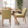 GDF Studio Katherine Mid Century Modern Green Tea Fabric/Oak Finish Dining Chair (Set of 2)(Green Tea)