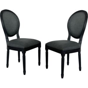 Christopher Knight Home Babbs Traditional Fabric Dining Chairs, Dark Gray, Grey