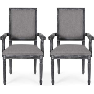 Christopher Knight Home Maria DINING CHAIR SETS, Light Grey + Natural(Grey)