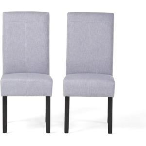 Christopher Knight Home Pertica Fabric Dining Chair (Set Of 2),Wood, Light Grey