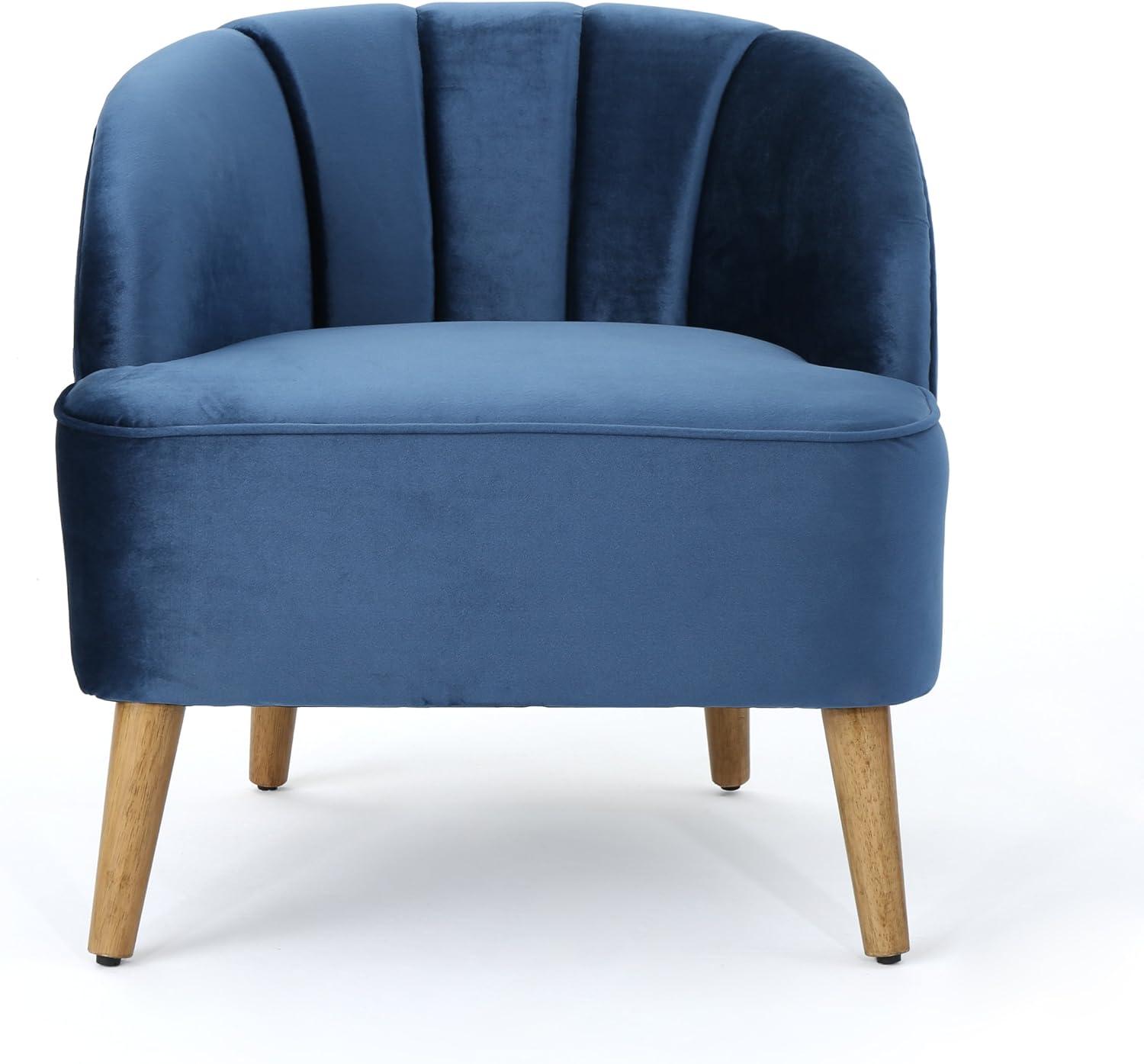 image:imageChristopher Knight Home Amaia Modern Velvet Club Chair Cobalt Walnut