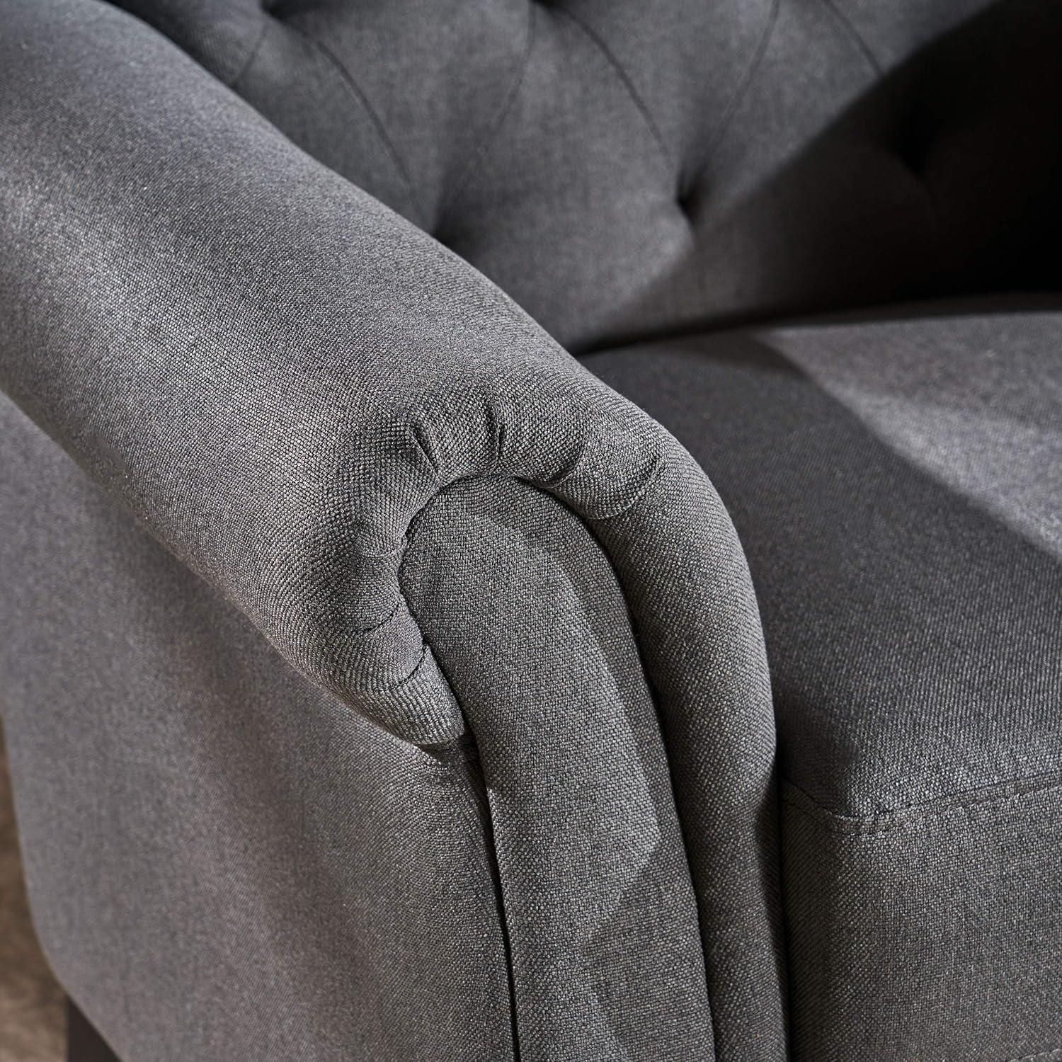 image:imageChristopher Knight Home Merritt Fabric Tufted Chair Dark Grey