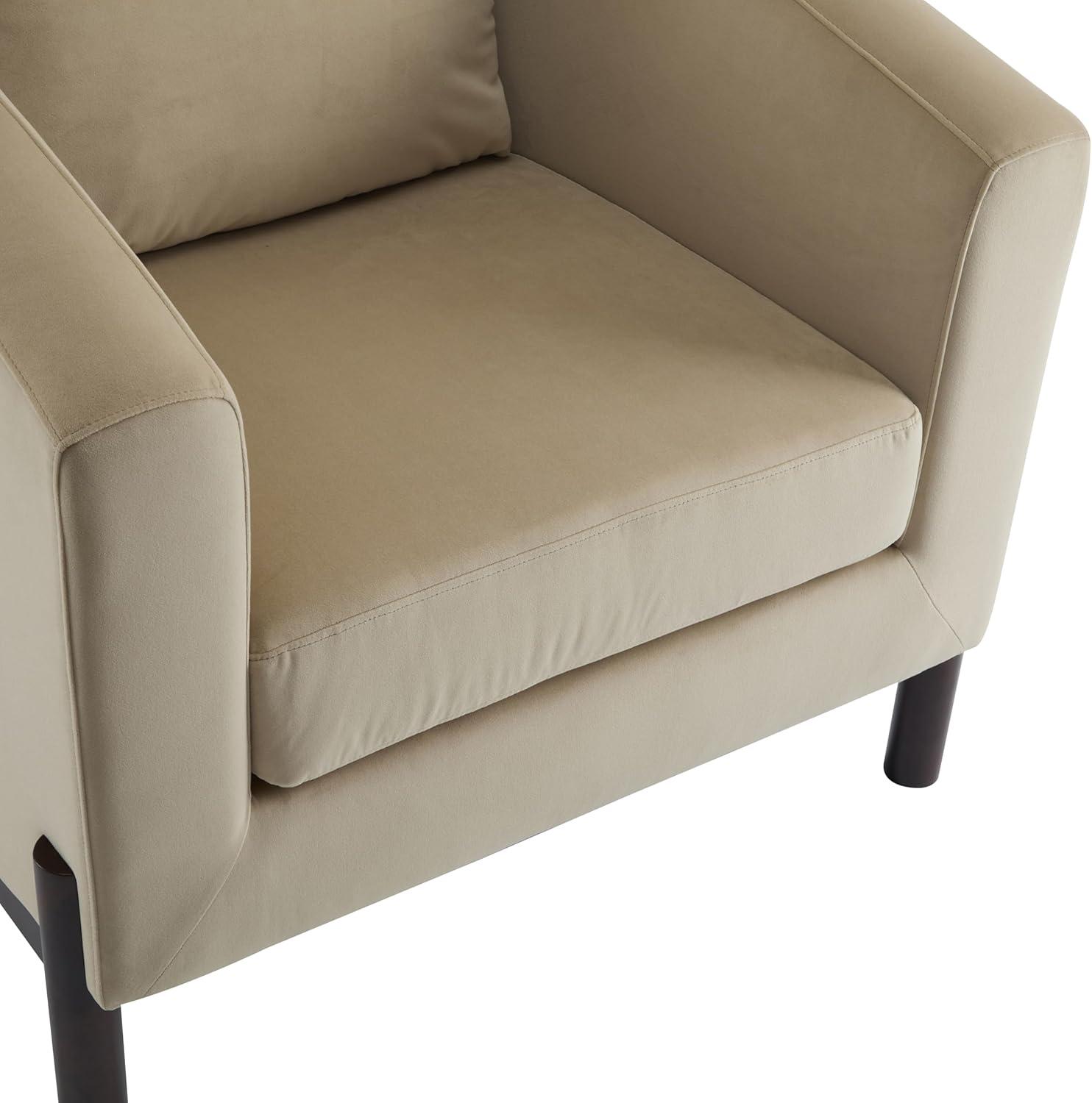 image:imageChristopher Knight Home Upholstered Club Chair Comft Accent Chair Soft Armchair Reading Single Sofa with Wood Legs Barrel Lounge Chair for Living Room Bedroom Home Rest 335 x335x315 WhiteCamel
