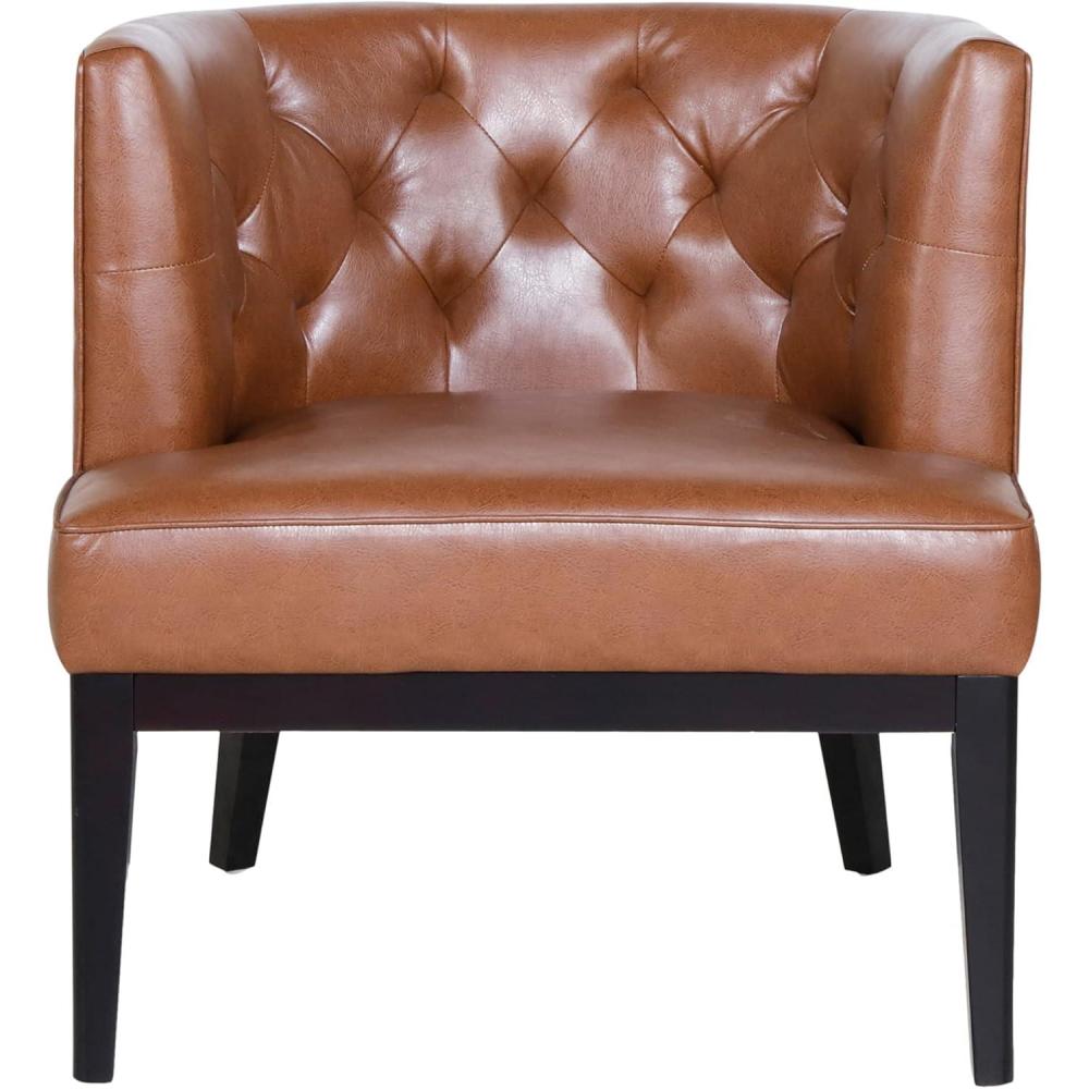 image:imageChristopher Knight Home Clough Accent Chair Charcoal  Dark BrownCognac Brown  Dark Brown