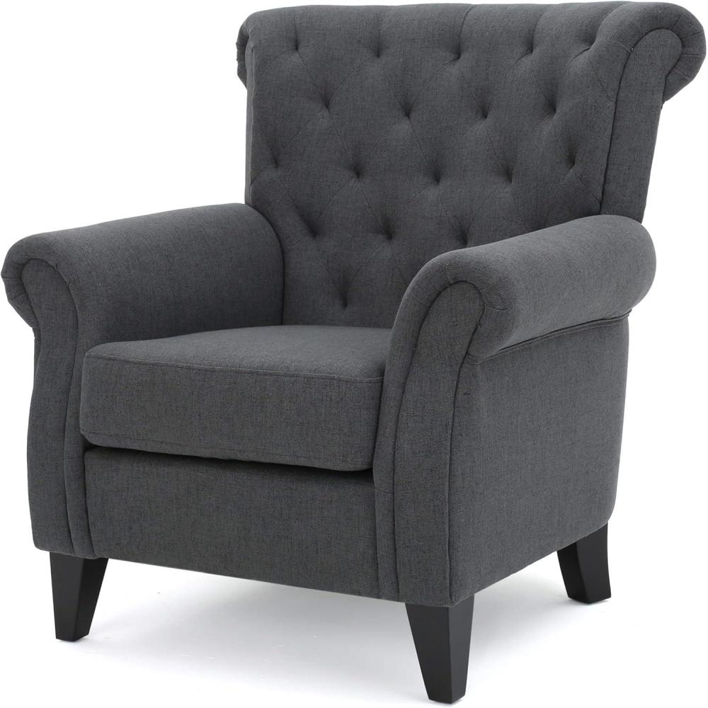 image:imageChristopher Knight Home Merritt Fabric Tufted Chair Dark Grey