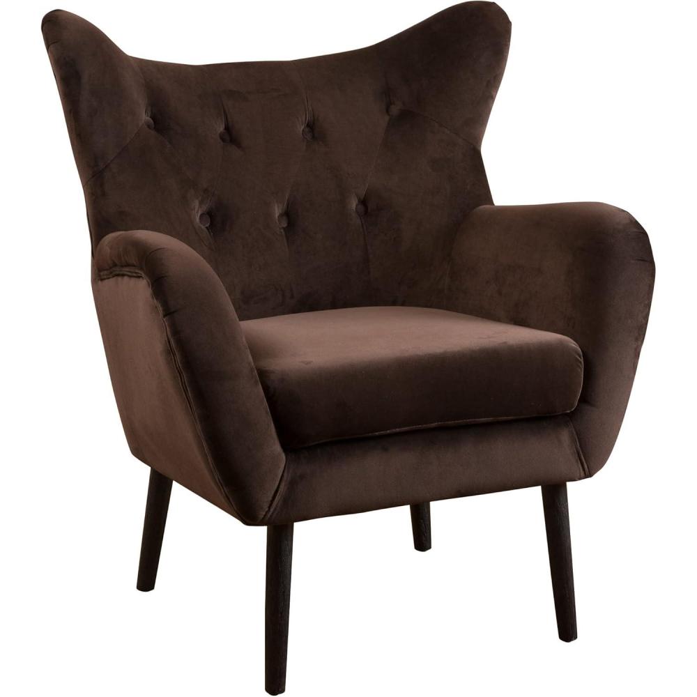 image:imageChristopher Knight Home Seigfried MidCentury Velvet Arm Chair Navy Blue  Black 285D x 3425W x 3975H inCoffee