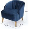 Christopher Knight Home Amaia Modern Velvet Club Chair, Cobalt / Walnut