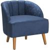 Christopher Knight Home Amaia Modern Velvet Club Chair, Cobalt / Walnut